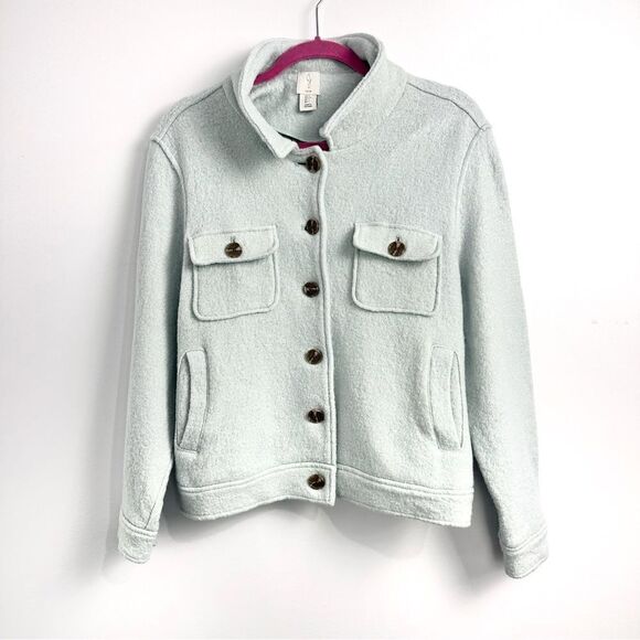 Joie Wool Blend Cropped Shacket Sz Large - Picture 1 of 13